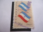 Stamps : America : Nicaragua :  Patria Honor y Disciplina - Bandera Nacional y Bandera Militar- 20 Años de la Academia Militar Nicar