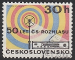 Sellos de Europa - Checoslovaquia -  1987 - 50 Anivº de la radio nacional