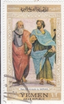 Stamps : Asia : Yemen :  PLATON Y ARISTÓTELES- RAPHAEL 