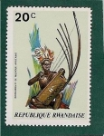 Stamps Rwanda -  Instrumento de musica africano