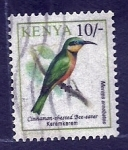 Stamps : Africa : Kenya :  Merops Orreobates (ave)