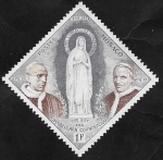 Stamps : Europe : Monaco :  492 - Centº de las apariciones de Lourdes, papas Pío IX, Pío XII y la Inmaculada Concepción