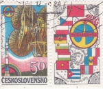 Stamps Czechoslovakia -  AERONAUTICA- INTERCOSMOS 