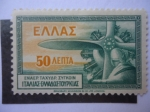 Stamps : Europe : Greece :  Hélice de Avión - Serie:Aeroespreso Italiano.