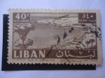 Stamps : Africa : Libya :  Bahía de Maameltein - Paisaje Libanese.