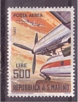 Sellos de Europa - San Marino -  serie- Aviones