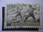 Stamps Finland -  Silvicultura - Transporte de Madera - Sistema Flotante
