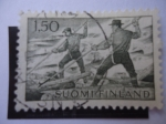 Sellos de Europa - Finlandia -  Silvicultura - Transporte de Madera - Sistema Flotante