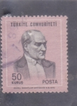 Stamps Turkey -  Presidente Mustafa Kemal Atatürk