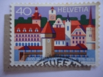 Stamps Switzerland -  Luzern - 800 Años de la Ciudad de Luzern- Lugares de interés de Suiza.