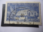 Stamps France -  Machine de Marly-Maquina, Bomba Hidráulica-Exposición de Agua en Liege-1939.Sección Francesa.