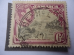 Stamps Jamaica -  Priestman´s River. Isla Portland - King george VI - Río del sacerdote.