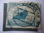 Stamps Poland -  M/S Pilsudski-Transatlántico de pasajeros polaco (1935-1939)-Ciudad de Gdynia-Polonia.