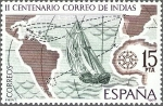 Stamps Spain -  2437 - Correo de las Indias - II Centenario de la Real Ordenanza reguladora del Correo Marítimo