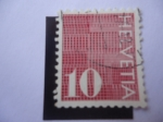 Stamps Switzerland -  Numeral - 10 dígito sobre el Estampado. 