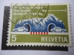 Stamps Switzerland -  Tunel San Bernardo - Macizo montañoso-