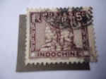 Stamps France -  Indochina Francesa - Templo de Bayon - Angkor-Camboya - Patrimonio de la Humanidad. Unesco (1992).