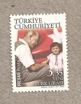 Stamps : Asia : Turkey :  Kemal Atarturk con niño