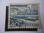 Stamps Switzerland -  Basilea, Puerto en el río Rin