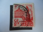 Stamps Germany -  Alemania,Ocupación Aliada 1945/49 - Palacio de Rastatt, en Rastatt-Beden Wurttemberg-Alemania.