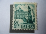 Stamps Germany -  Palacio Rastatt - Alemania, Ocupación Aliada 1945/49 - Serie:Zona Francesa-Baden