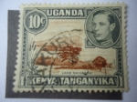 Stamps Uganda -  Lago Naivasha - Africa del Este Británica (Kenia,Uganda,Tangani) Serie:King George VI