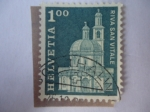 Stamps Switzerland -  Iglesia: Santa Croce en Riva San Vitale-Suiza