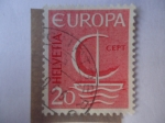 Stamps Switzerland -  Nave Estilizada - Inscripción CEPT - Europa C.E.P.T