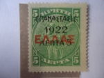 Stamps : Europe : Greece :  Sobre Estampación en el Tema "1909/1910 Estado Cretense - Serie: Revolución Griega.