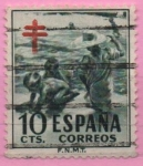 Stamps Spain -  Pro Tuberculos (Niños en la Playa)