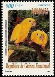 Stamps Equatorial Guinea -  Papagayos - Aratinga  cotorra dorada
