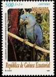 Stamps Equatorial Guinea -  Papagayos - guacamayo jacinto