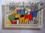 Stamps ONU -  ONU de Nueva York - Organización de las Naciones Unidas - Banderas de Colores.