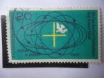 Stamps Germany -  82 Encuentro Católicos Alemanes- Cruz y Paloma en el Centro del Universo. Alemania,República Federal