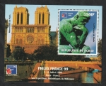 Stamps : Africa : Chad :  El Pensador de Rodin, y Notre Dame de Paris