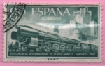 Stamps Spain -  Locomotora 242-F y castillo d´l´Mota