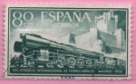 Stamps Spain -  Locomotora 242-F y castillo d´l´Mota