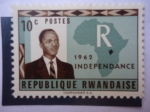 Stamps : Africa : Rwanda :  Gregori Kayiband (1924-1976) Segundo presidente de Uganda (1962 al 1973)-Independencia- Liberación.