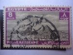 Stamps Egypt -  Piramides de Giza - Avioneta sobrevolándo las Pirámides