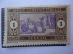 Stamps : Africa : Senegal :  Africa Occidental Francés - Nativos  en el Mercado.
