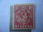 Stamps America - Saint Lucia -  Fing George VI - (serie:1938/48)