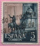 Stamps Spain -  IV centenario d´l´capital d´Madrid (Monumento a Cervantes)