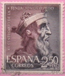 Stamps Spain -  XII centenario d´l´Fundacion dl Oviedo (Alfonso II)