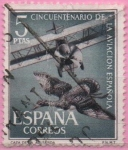 Stamps Spain -  L aniversario d´l´Aviacion Española (Caza d´l´Avutarda)