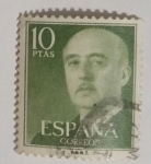 Stamps Spain -  Franco 10 ptas