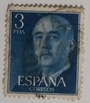 Stamps Spain -  Franco 3 ptas