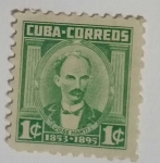 Stamps Cuba -  Jose Marti 1c