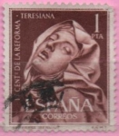 Stamps Spain -  IV centenario d´l´reforma Teresiana (Santa Teresa escultura d´BVemini)