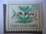 Sellos de Asia - Turqu�a -  Sociedad de la Media Luna Roja, 1955 - Michel 147 con Impronta el Nuevo Precio (20 para-turco)