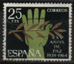 Stamps Spain -  XXV años d´paz Española (Alegoria d´l´Paz)